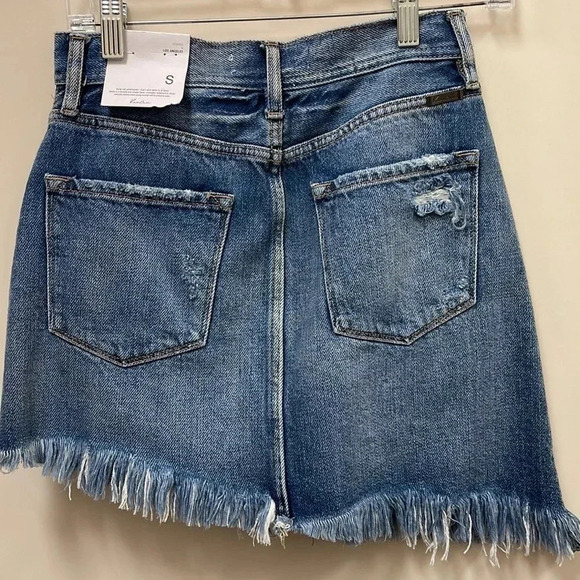 KanCanđť…şMended Uneven Hem Denim Skirt New - Picture 12 of 12